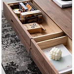 Кофейный стол из массива дерева с выдвижными ящиками Coffee Walnut Table варинант исполнения - 3 | Loft Concept в Брянске