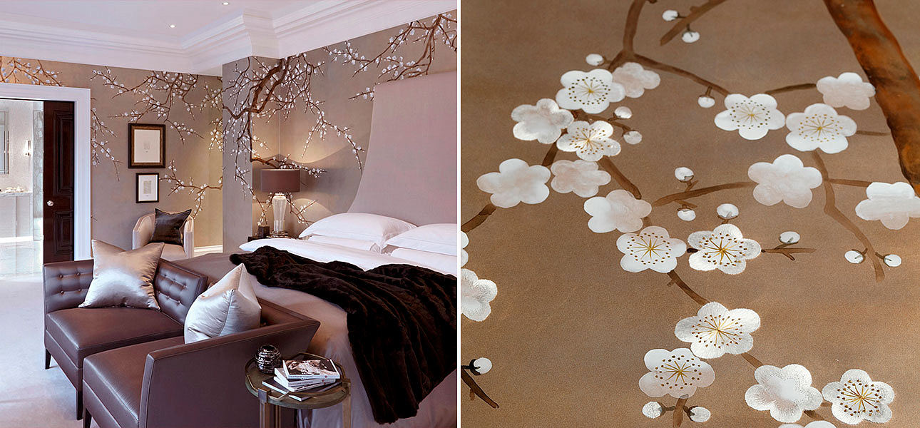 Обои ручная роспись Plum Blossom Colourway SC-231 on Krugerrand gilded paper Обои ручная роспись Plum Blossom Colourway SC-231 on Krugerrand gilded paper - Loft-Concept в Брянске