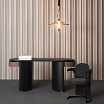 Дизайнерский письменный стол овальной формы с 2-мя выдвижными ящиками по бокам Parsec варинант исполнения - 1 | Loft Concept в Брянске