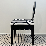 Дизайнерский стул с круглой деревянной спинкой Black and White Clover варинант исполнения - 4 | Loft Concept в Брянске