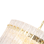 Люстра подвесная круглая с прозрачными рельефными стеклянными вставками и золотым основанием Textured Glass Chandelier варинант исполнения - 4 | Loft Concept в Брянске