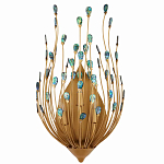 Бра настенное золотое с декором из бирюзовых элементов Peacock Tail варинант исполнения - 3 | Loft Concept в Брянске