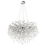 Люстра подвесная с прозрачными стеклянными подвесками в форме капель Диаметр 80 см Droplet Chandelier варинант исполнения - 4 | Loft Concept в Брянске