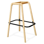 Барный стул со спинкой и мягкой обивкой с ромбами на 4-х деревянных ножках Голубой Велюр Ava Charm варинант исполнения - 4 | Loft Concept в Брянске