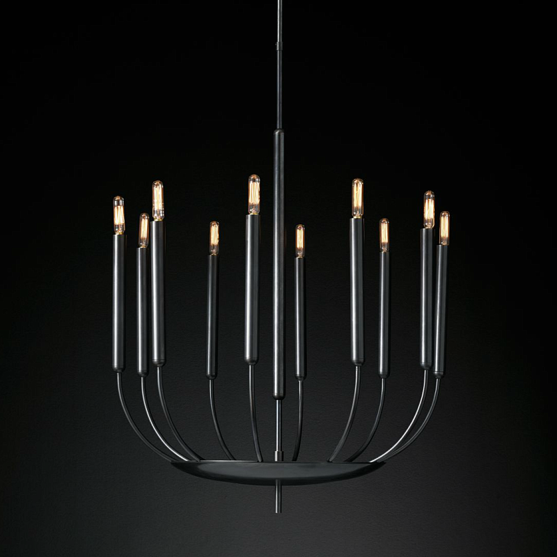 Люстра RH Quenouilles Round Chandelier black Черный Люстра RH Quenouilles Round Chandelier black Черный в Брянске | Loft Concept
