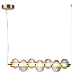 Подвесной светильник линейный с 7-ю рифлеными стеклянными шарами Marcelh Light варинант исполнения - 3 | Loft Concept в Брянске