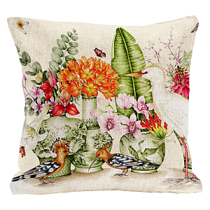 Декоративная подушка Hoopoes and Flowers Pillow
