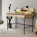 Стол письменный с выдвижным ящиком цвета древесины LEILA WORKING TABLE OAK ANTHRACITE варинант исполнения - 3 | Loft Concept в Брянске