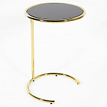 Приставной столик на золотистом основании с черной столешницей Noir варинант исполнения - 1 | Loft Concept в Брянске