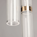 Люстра каскадная с прозрачными цилиндрическими плафонами Jenae Glass Tube Lighting варинант исполнения - 8 | Loft Concept в Брянске