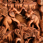 Панно из дерева пирамида из слонов Panel With Animals варинант исполнения - 2 | Loft Concept в Брянске