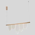 Люстра подвесная с пятью прозрачными элементами в форме лепестков и золотистым металлическим основанием DALI Tonin Casa варинант исполнения - 1 | Loft Concept в Брянске