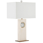 Настольная лампа из мрамора с тканевым прямоугольным абажуром Eternity варинант исполнения - 6 | Loft Concept в Брянске