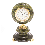 Часы настольные бронзовые из натуральных камней Мрамор и Змеевик Stone Clock варинант исполнения - 13 | Loft Concept в Брянске