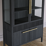 Витрина Primo со стеклянными фасадами и буфетом шпон Черный дуб варинант исполнения - 5 | Loft Concept в Брянске