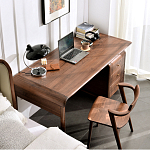 Стол рабочий округлой формы с 3-мя ящиками  Working Moonnut Table варинант исполнения - 6 | Loft Concept в Брянске