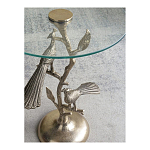 Столик с круглой стеклянной столешницей и корпусом в виде двух павлинов на ветке Table Two Peacocks варинант исполнения - 10 | Loft Concept в Брянске