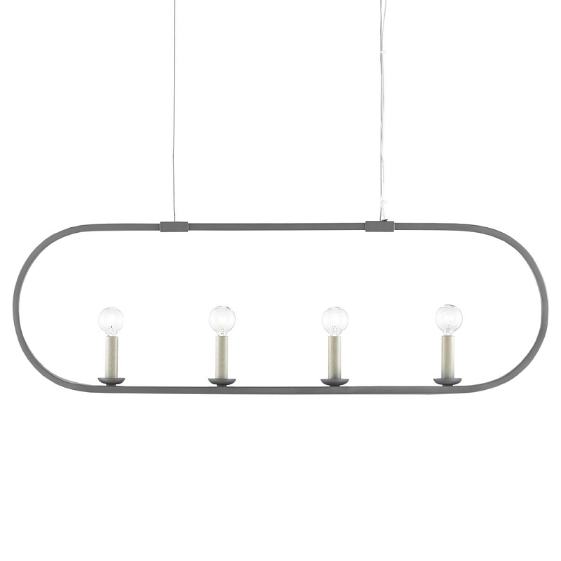 Люстра линейная в овальной раме Traditional Clean Lines Серый Люстра линейная в овальной раме Traditional Clean Lines Серый в Брянске | Loft Concept