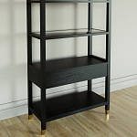 Стеллаж Elsa Dreams Black со стеклянными полками и ящиком варинант исполнения - 6 | Loft Concept в Брянске