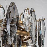 Люстра подвесная с овальными подвесками из стекла дымчатого цвета Harlow Crystal Round варинант исполнения - 4 | Loft Concept в Брянске