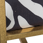 Кресло с металлическим золотистым каркасом и мягкой обивкой с чёрно-белым принтом зебры Wild animals варинант исполнения - 4 | Loft Concept в Брянске