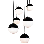 Каскадный светильник с 6-ю плафонами шары Ponzio Flos Cascade  Black Sphere Hanging Lamp варинант исполнения - 2 | Loft Concept в Брянске