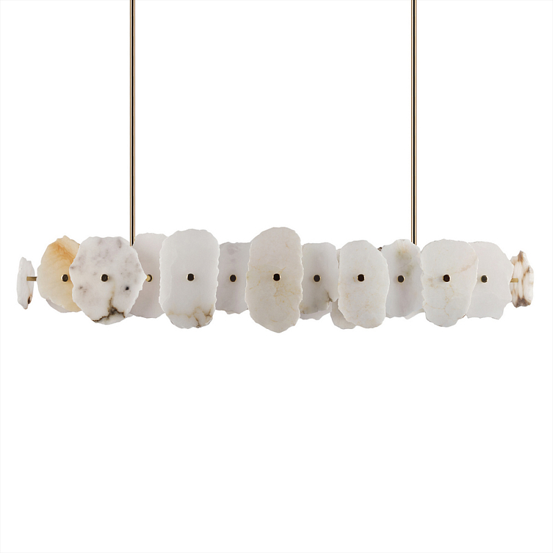 Подвесной светильник с фигурными элементами из белого алебастра Cryptocrystalline Stone Бронза Белый в Брянске | Loft Concept 