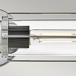 Бра для ванных комнат горизонтальное с 2-мя прозрачным цилиндрическим плафонами на круглом основании Hinkley варинант исполнения - 8 | Loft Concept в Брянске