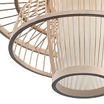 Подвесной светильник фигурный из деревянных прутьев с плафоном из натуральной ткани Light Inside the Cell варинант исполнения - 7 | Loft Concept в Брянске