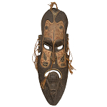 Деревянная резная маска ручной работы Papuan Wooden Mask варинант исполнения - 1 | Loft Concept в Брянске