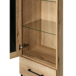 Шкаф-витрина в стиле лофт с чёрной стеклянной дверью Urban Style Space варинант исполнения - 3 | Loft Concept в Брянске