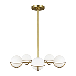 Люстра с 5-ю белыми шарообразными плафонами в сферические каркасах Feiss варинант исполнения - 2 | Loft Concept в Брянске