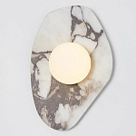 Бра с каменным основанием и плафоном из стекла в форме шара Shaw Marble Lighting варинант исполнения - 1 | Loft Concept в Брянске