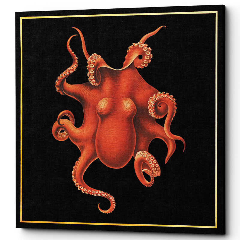Постер Octopus Poster Черный Красный Постер Octopus Poster Черный Красный в Брянске | Loft Concept