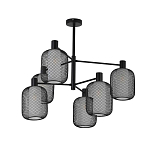 Люстра потолочная с абажурами из металлической сетки Loft Grid Pendant Gold варинант исполнения - 5 | Loft Concept в Брянске