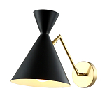 Бра черного цвета с конусообразным плафоном на золотом основании Loft Metal варинант исполнения - 2 | Loft Concept в Брянске