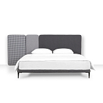 Кровать с большим мягким изголовьем Unity Dark Grey Bed варинант исполнения - 2 | Loft Concept в Брянске