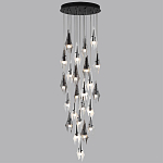 Люстра каскадная с 24-мя рельефными прозрачными плафонами в форме лепестков Glass Pod  варинант исполнения - 5 | Loft Concept в Брянске