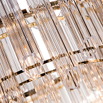 Люстра подвесная круглая с прозрачными хрустальными трубками и золотистым каркасом Диаметр 60 см Hexagon Tube Light варинант исполнения - 3 | Loft Concept в Брянске