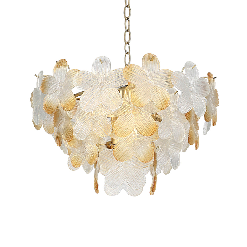 Люстра конусообразная с цветочными мотивами Light Floral Glow Прозрачный Янтарный Золотой в Брянске | Loft Concept 