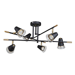 Потолочный светильник с конусообразными плафонами с контрастным сочетанием бронзы и глубоким черным цветом Aurika варинант исполнения - 2 | Loft Concept в Брянске