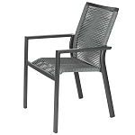 Стул темно-серый с высокой плетеной спинкой и сиденьем Braided Strength варинант исполнения - 6 | Loft Concept в Брянске