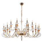 Люстра с 18-ю лампочками и изогнутыми прозрачными элементами из стекла Twisted Glass Candles Chandelier варинант исполнения - 2 | Loft Concept в Брянске
