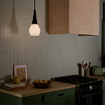 Подвесной светильник каплевидной формы с комбинированным плафоном из стали и белого матового стекла Kichler варинант исполнения - 9 | Loft Concept в Брянске