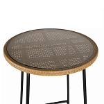 Барный столик с круглой плетеной столешницей Wicker Table Top варинант исполнения - 4 | Loft Concept в Брянске