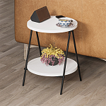 Стол приставной с 2-мя круглыми белыми столешницами ESSEL SIDE TABLE WHITE варинант исполнения - 8 | Loft Concept в Брянске
