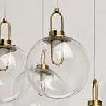 Люстра с 7-ю плафонами из прозрачного стекла в форме шара Orb Cascade  варинант исполнения - 5 | Loft Concept в Брянске