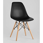 Пластиковый стул на ножках из массива бука Eames Black варинант исполнения - 1 | Loft Concept в Брянске