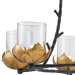 Люстра с прозрачными стеклянными абажурами и каркасом в виде черных веток Blooming Flower варинант исполнения - 1 | Loft Concept в Брянске