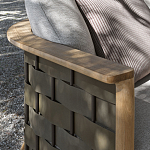 Дизайнерский уличный диван из массива дерева с плетеной спинкой PALINFRASCA Sofa варинант исполнения - 21 | Loft Concept в Брянске